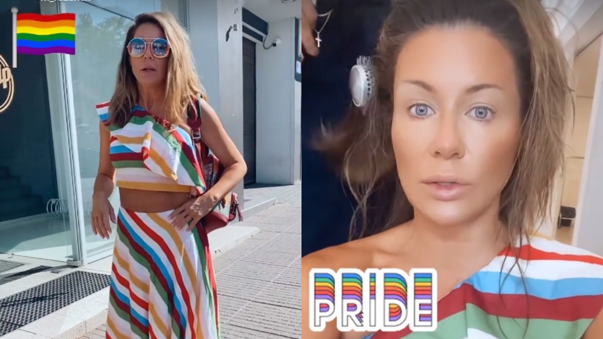 Małgorzata Rozenek stylizuje się przed udziałem w Marszu Równości