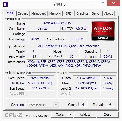 AMD Athlon X4 845 - podkręcanie maksymalne