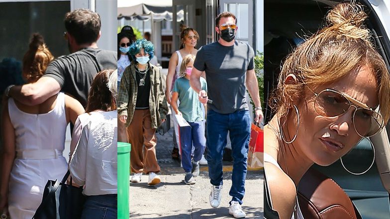 Jennifer Lopez i Ben Affleck maszerują z dziećmi na lunch (ZDJĘCIA)