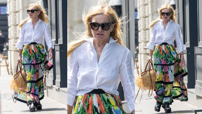 Monika Olejnik spaceruje po Warszawie