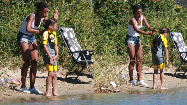 Aleksandra Szwed z rodziną nad morzem