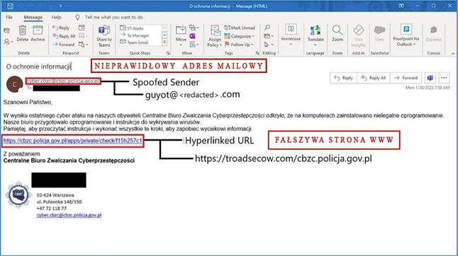 CBZC ostrzega przed fałszywymi e-mailami