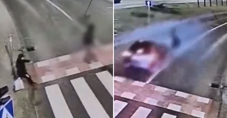 Pieszy wszedł na czerwonym świetle. Mocne nagranie z Zielonej Góry