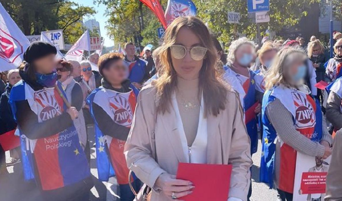 Marianna Schreiber na proteście nauczycieli. Osobisty wpis żony ministra PiS