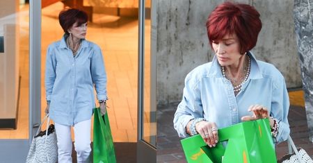 Wyraźnie SZCZUPLEJSZA Sharon Osbourne mknie do auta po shoppingu. Jakiś czas temu przyznała się do korzystania z leku na cukrzycę (ZDJĘCIA)