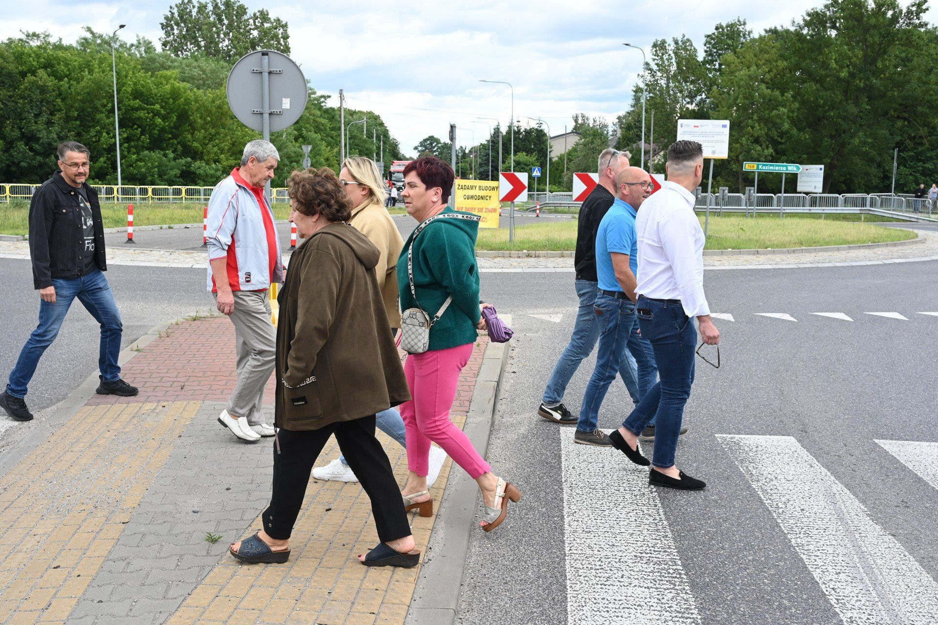 Protestujący blokowali rondo w Piaskach