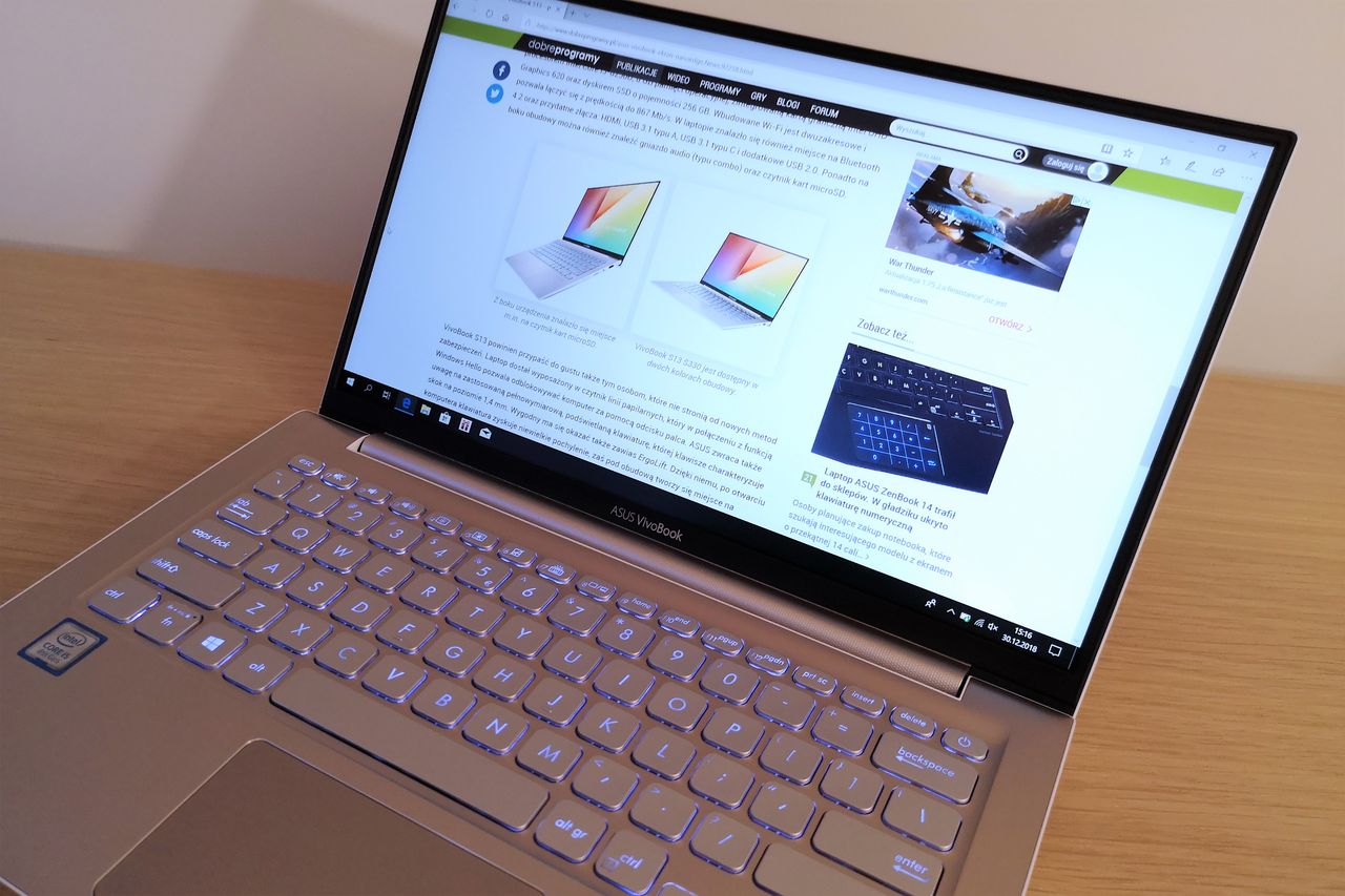 ASUS VivoBook S13 – test pierwszego laptopa z ekranem NanoEdge