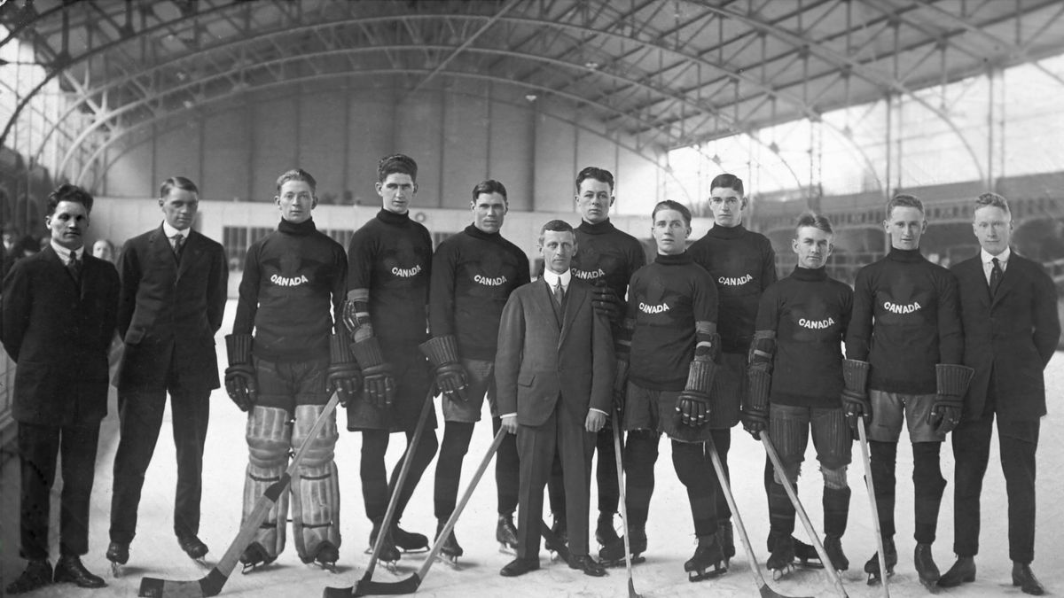 Zdjęcie drużyny Winnipeg Falcons na Letnich Igrzyskach Olimpijskich 1920