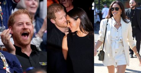 Meghan Markle rozdaje uśmiechy u boku Harry'ego podczas wizyty w Niemczech. Wybrała wyjątkowy TANI kombinezon z sieciówki (ZDJĘCIA)