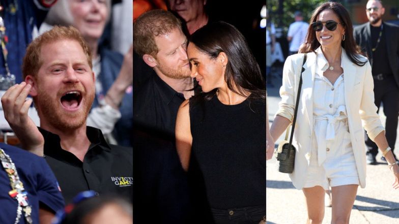 Meghan Markle rozdaje uśmiechy u boku Harry'ego podczas wizyty w Niemczech. Wybrała wyjątkowy TANI kombinezon z sieciówki (ZDJĘCIA)