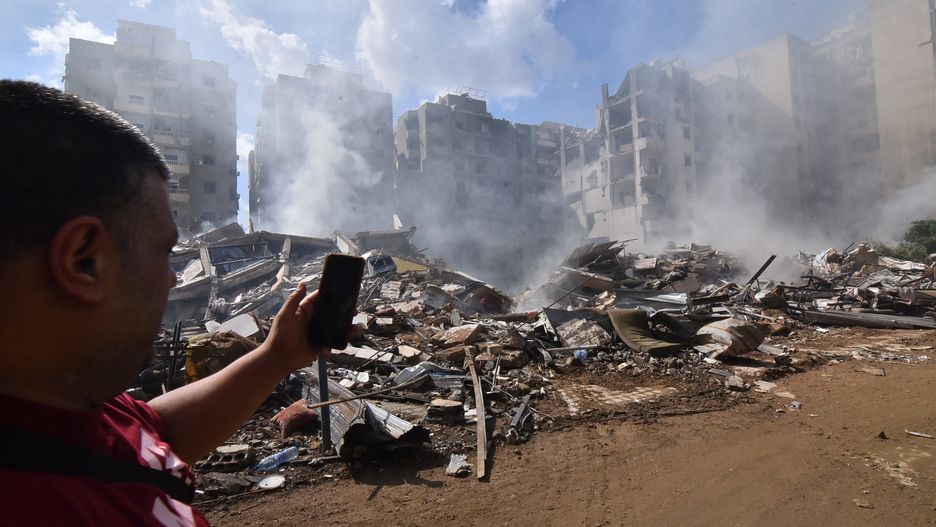 BEIRUT, LEBANON - OCTOBER 1: A view of damaged buildings following Israeli attacks on Laylaki and Haret Hireyk neighborhood of Dahieh region in Beirut, Lebanon on October 1, 2024. (Photo by Houssam Shbaro/Anadolu via Getty Images)