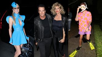 TŁUM gwiazd na halloweenowej imprezie: Paris Hilton jako Britney Spears, Justin Bieber w stroju płetwonurka... (ZDJĘCIA)