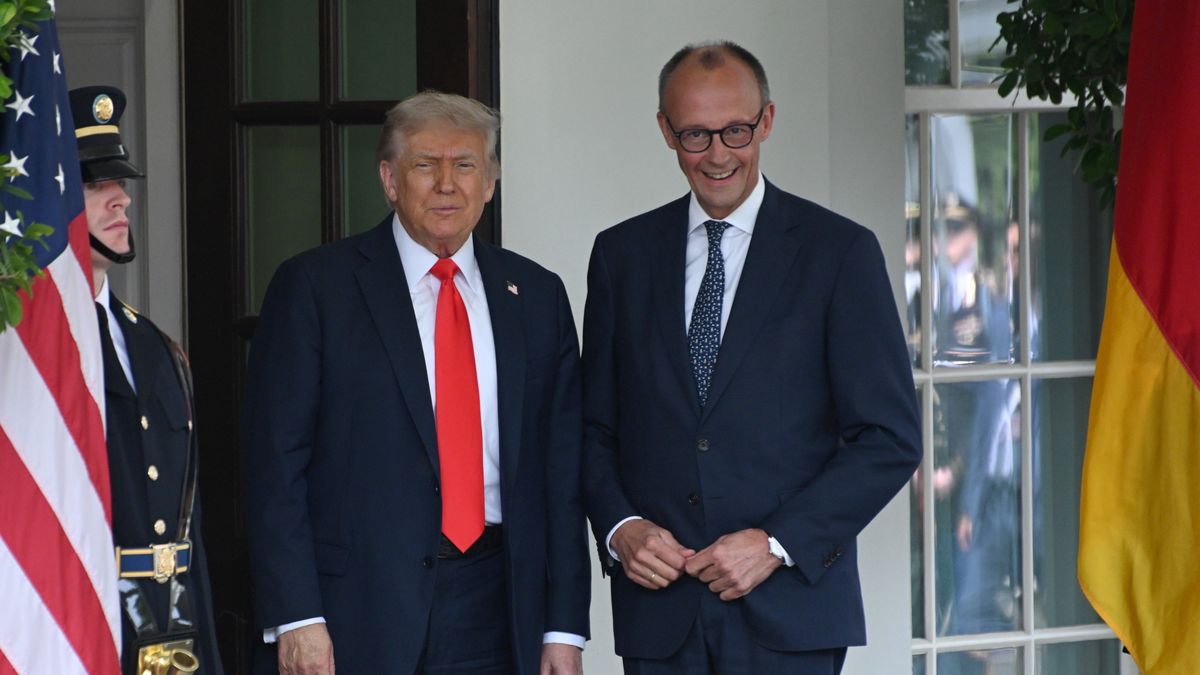 Prezydent USA Donald Trump oraz Kanclerz Niemiec Friedrich Merz