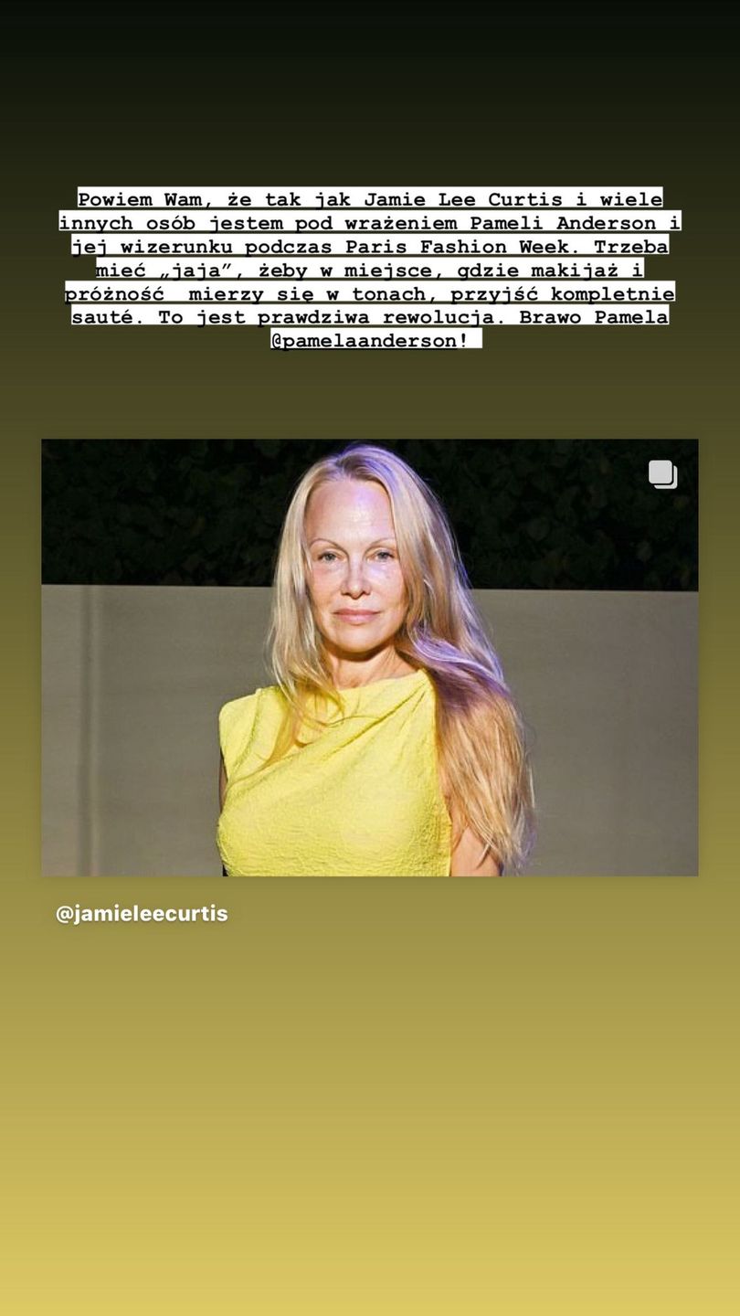 Kinga Rusin komentuje naturalny look Pameli Anderson z PFW