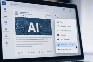 LinkedIn pozwala oznaczać posty uważane za AI Slop.