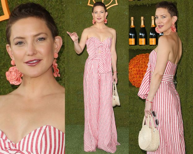 Krótkowłosa Kate Hudson na meczu polo