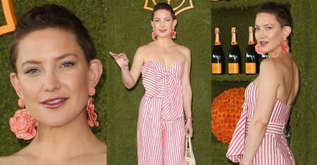 Krótkowłosa Kate Hudson na meczu polo