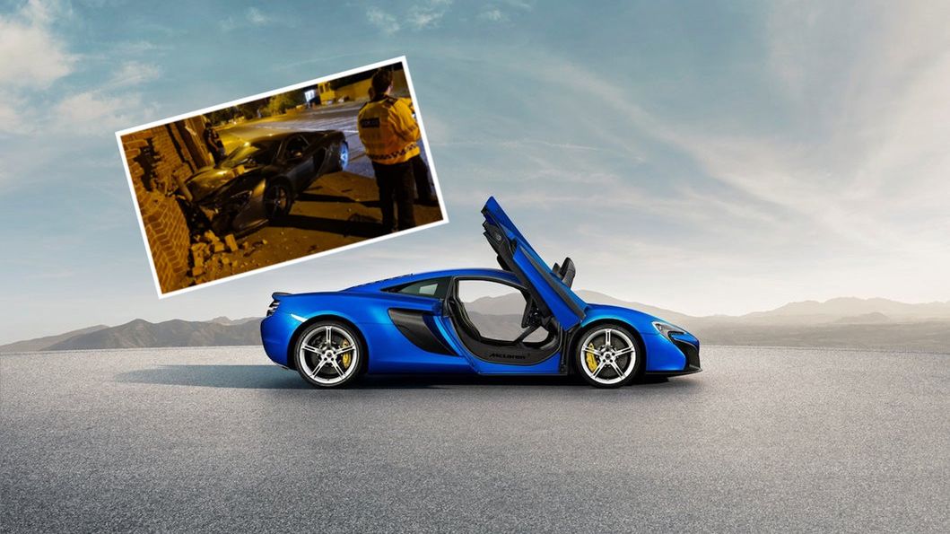 Na dole: sprawny McLaren. Na górze: McLaren po kraksie.