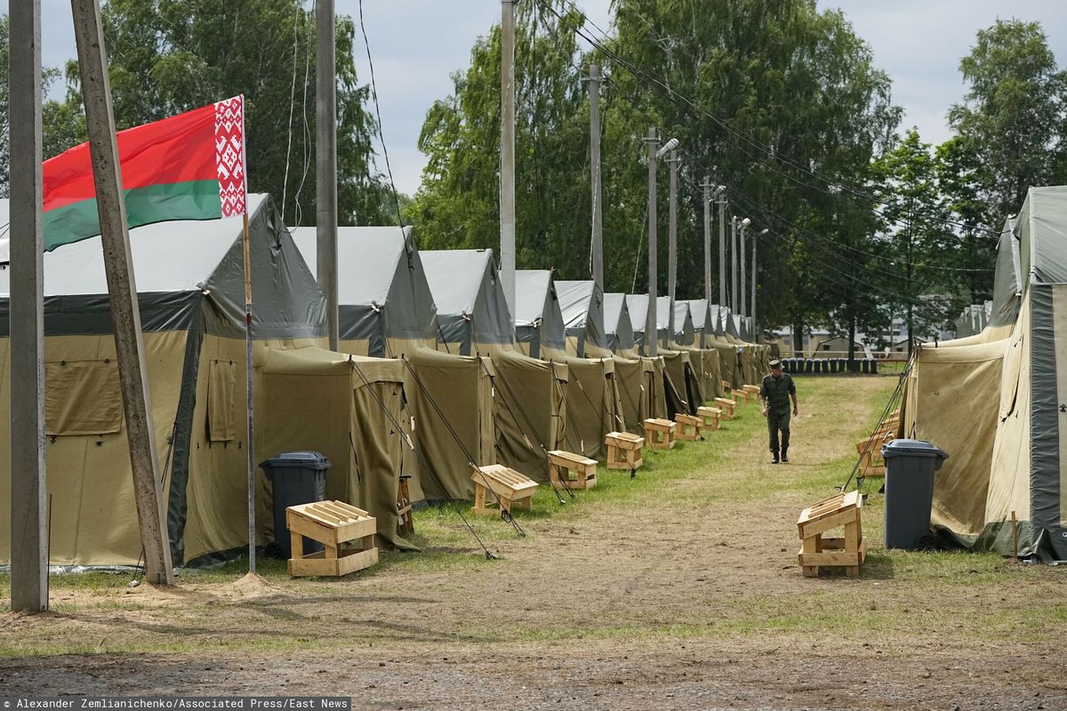Obóz wojskowy we wsi Tsel na Białorusi