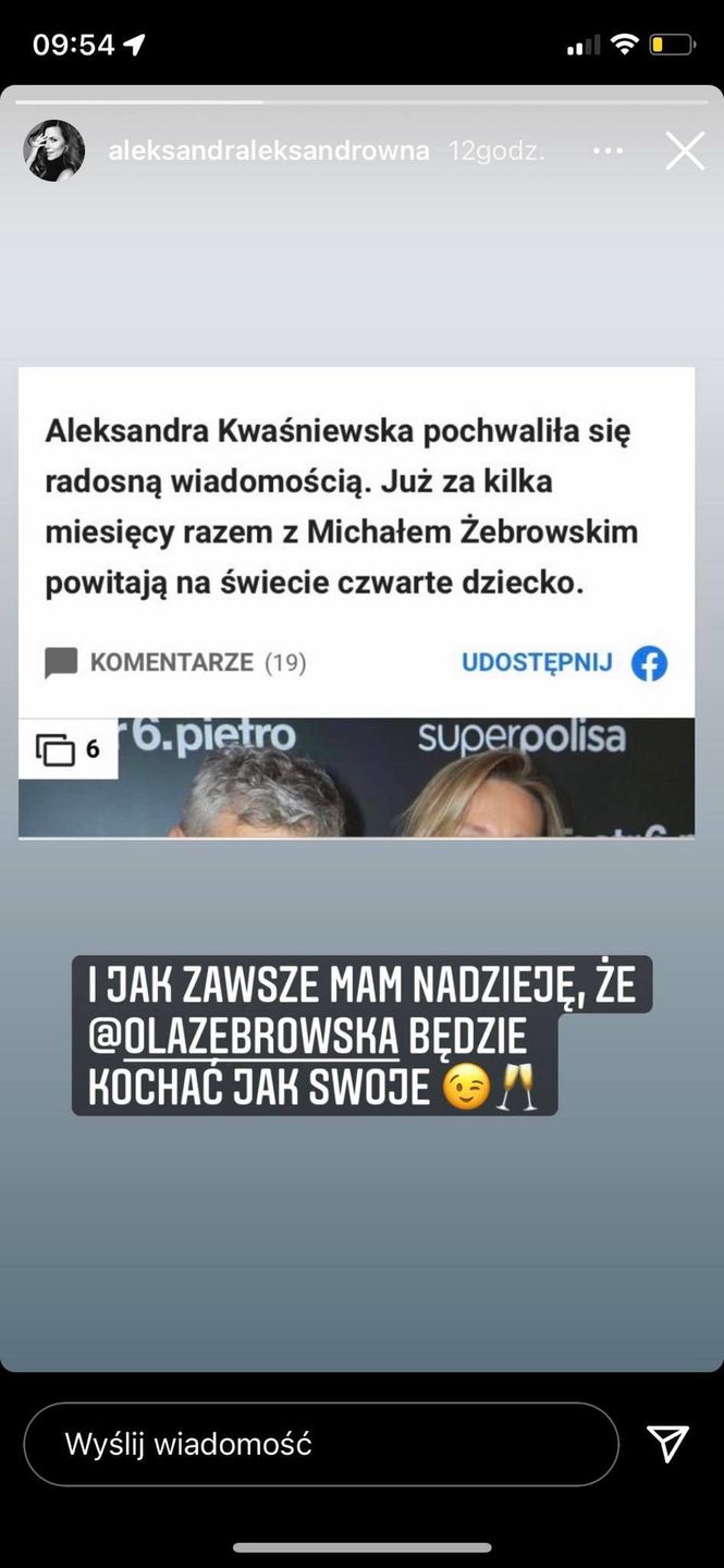 Aleksandra Kwaśniewska o ciąży 