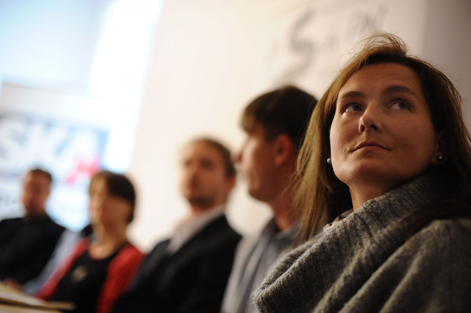 Marta Gaszyńska w 2010 r. podczas konferencji prasowej Polskiej Sieci Polityki Narkotykowej