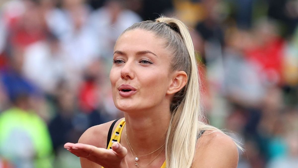 Alica Schmidt w czasie mitingu lekkoatletycznego