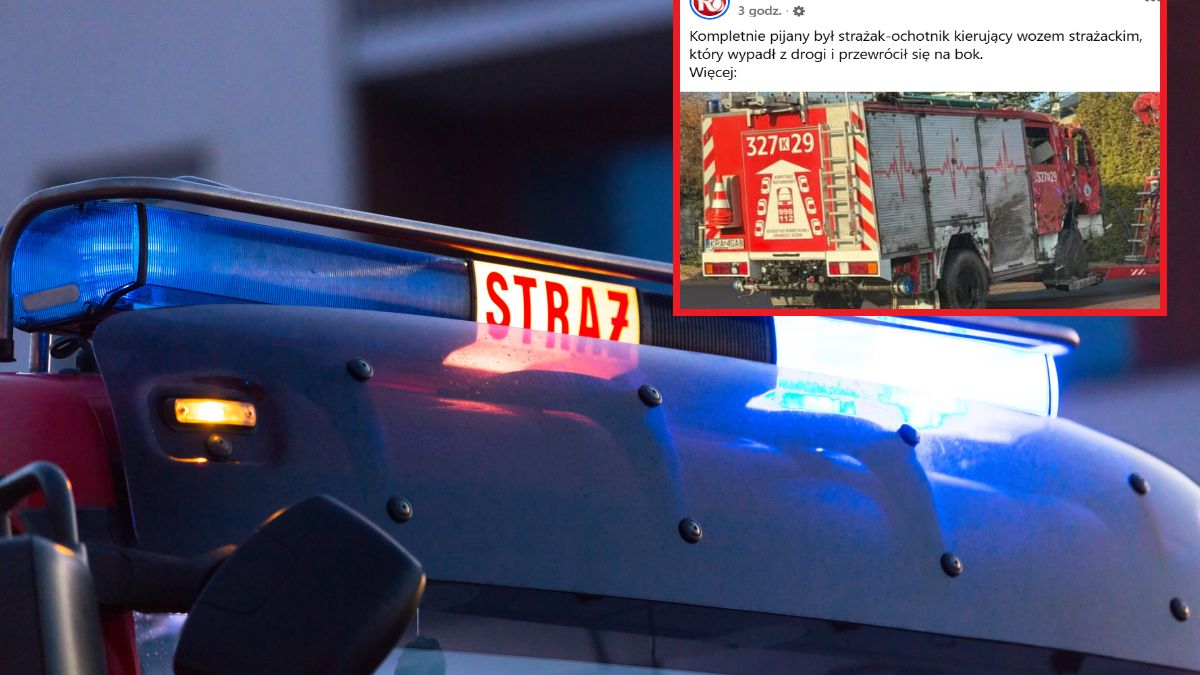 Wóz strażacki z pijanym kierowcą. Miał blisko dwa promile