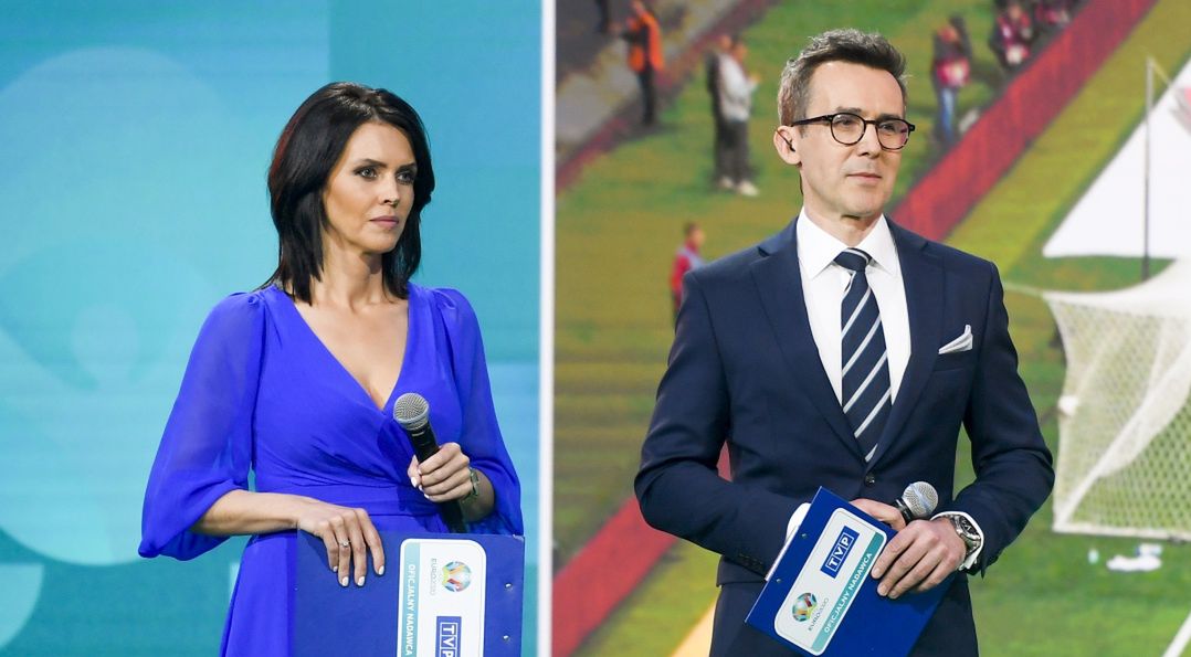 Maciej Kurzajewski i Sylwia Dekiert, jedna z prezenterek sportowych wiadomości TVP