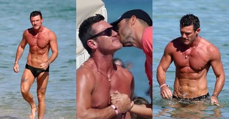 Strzaskany na mahoń Luke Evans wymienia czułości z tajemniczym nieznajomym na plaży w Miami (ZDJĘCIA)