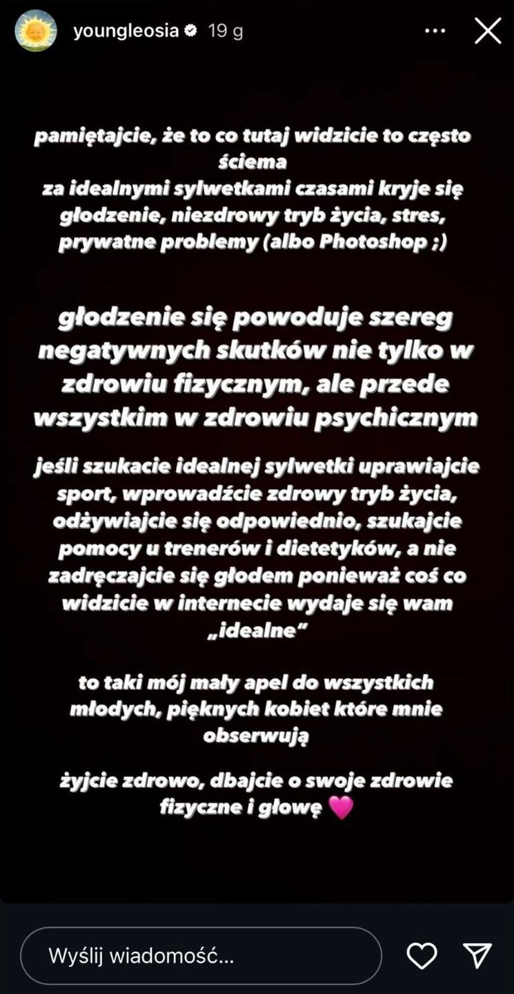 Young Leosia otworzyła się na temat zaburzeń odżywiania