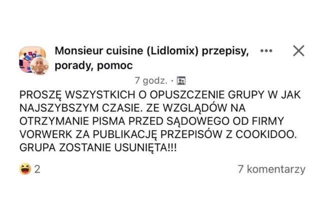 Do artykułu dołączono screen z opisywanej grupy