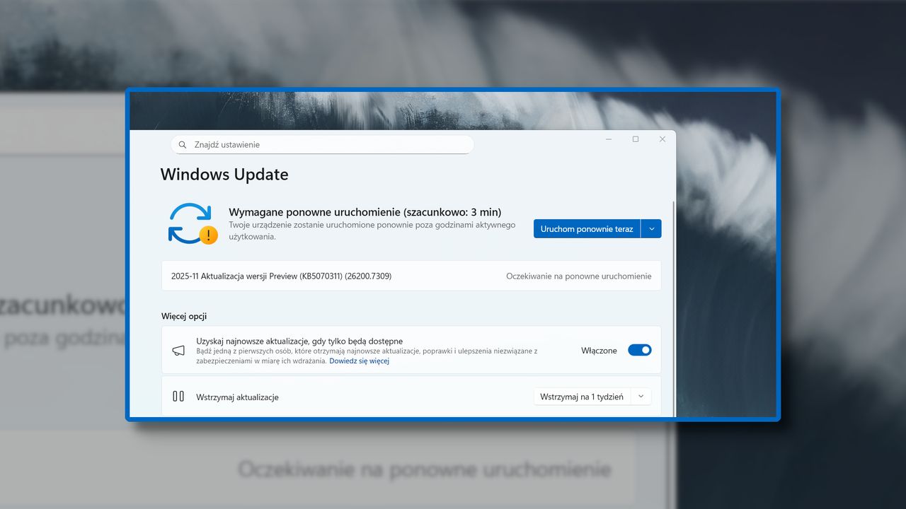 Windows 11 KB5070311. Opcjonalna aktualizacja czeka w ustawieniach
