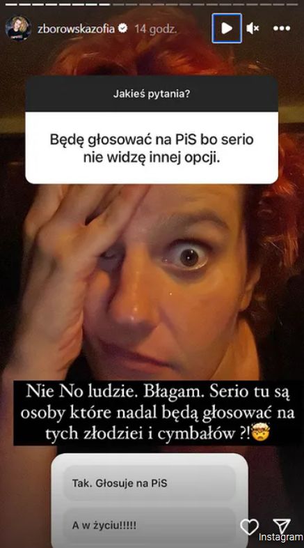 Zofia Zborowska zaskoczona deklaracją zwolennika PiS 