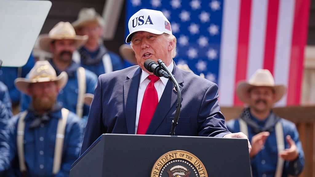 President Trump Visits North Dakota For Theodore Roosevelt Presidential Library Opening Ceremony
MEDORA, NORTH DAKOTA - JULY 01: U.S. President Donald Trump delivers remarks during an event at the Burning Hills Amphitheatre on July 01, 2026 in Medora, North Dakota. Trump traveled to North Dakota to attend the Theodore Roosevelt Presidential Library dedication. (Photo by Andrew Harnik/Getty Images)
Andrew Harnik