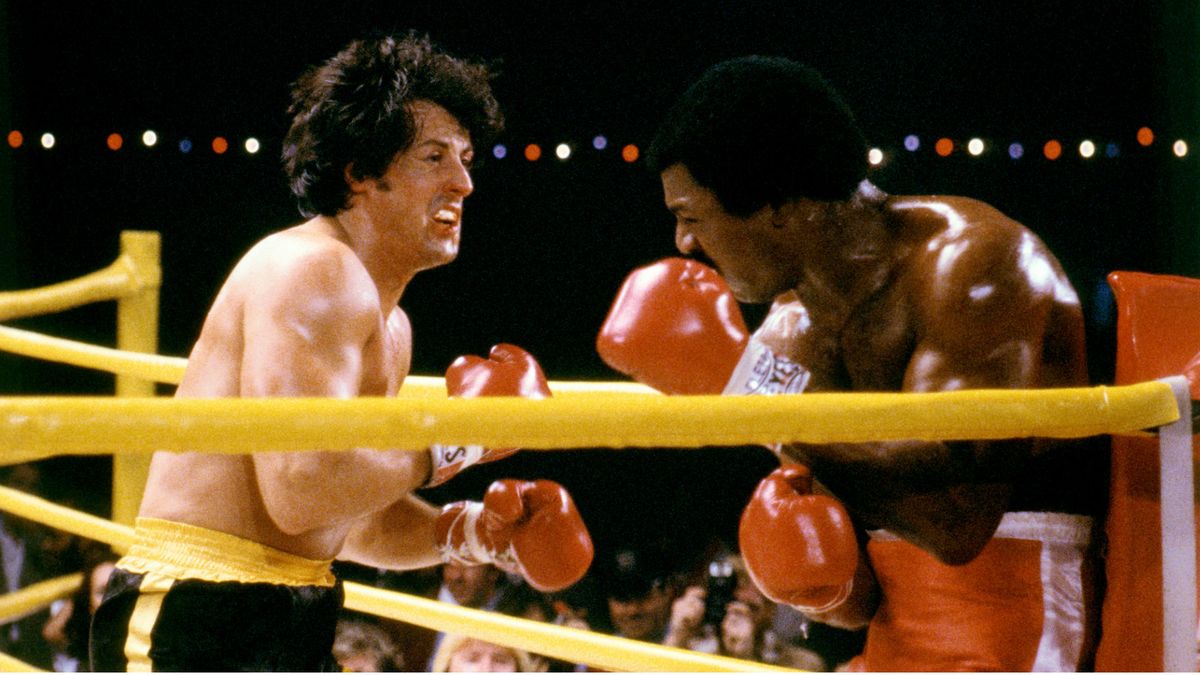 Kadr z filmu "Rocky II". W roli głównej Sylvester Stallone