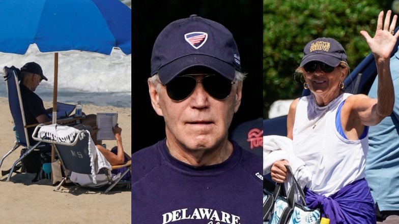 Joe Biden z żoną na plaży