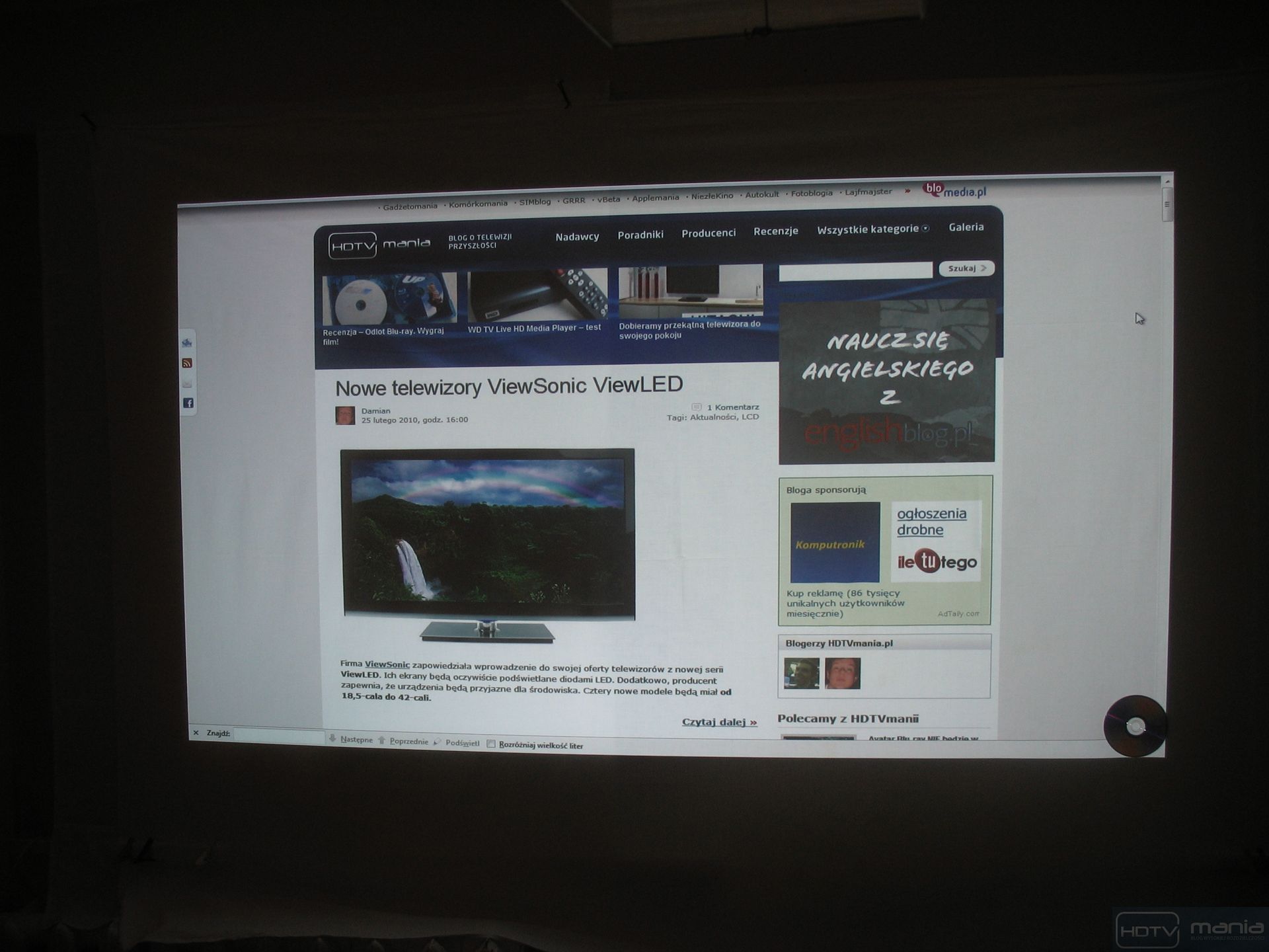BenQ W1000 - test projektora 5