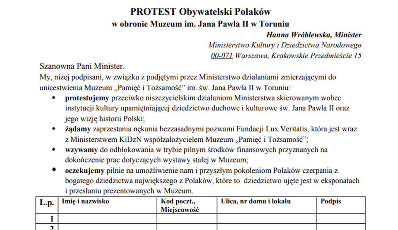 Protest Rodziny Radia Maryja