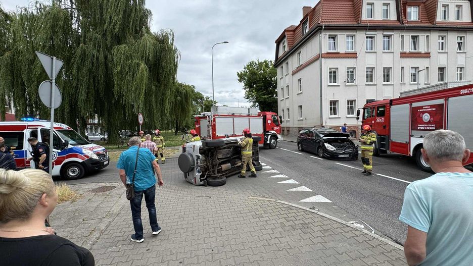 Wypadek w Słubicach na ulicy Kościuszki.