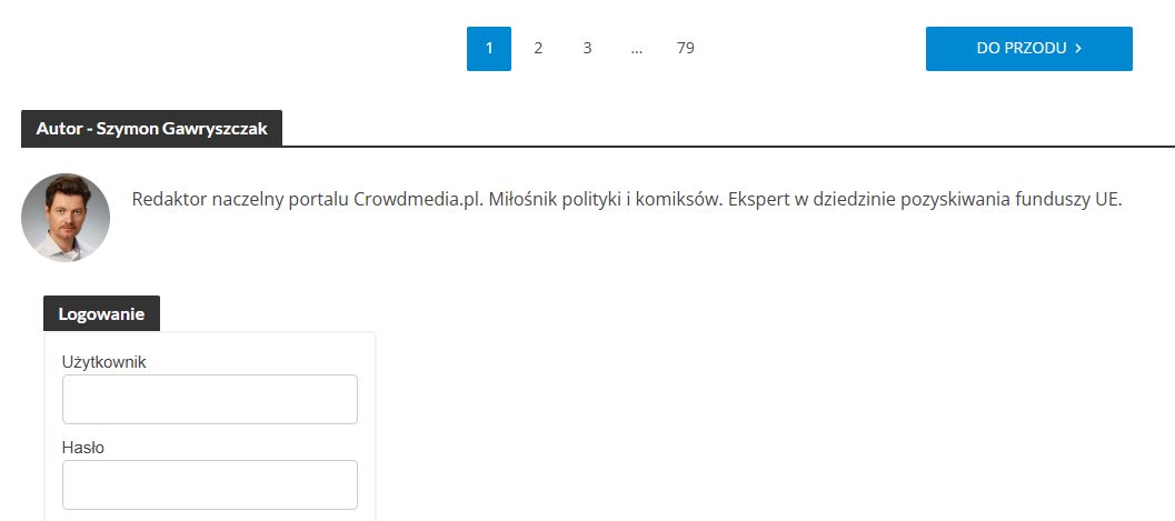 Szymon Gawryszczak jako redaktor naczelny strony crowdmedia.pl