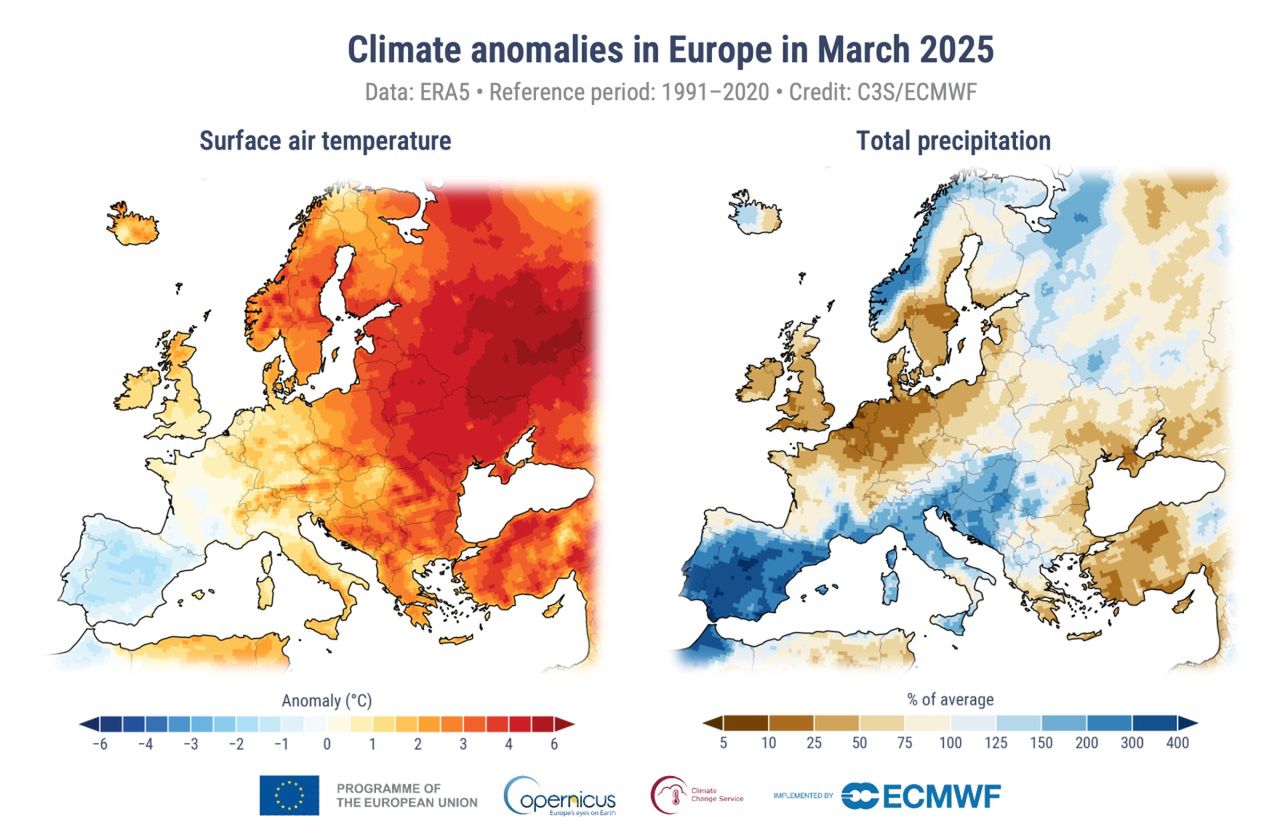 Dodatnie anomalie ominęły tylko południe Europy