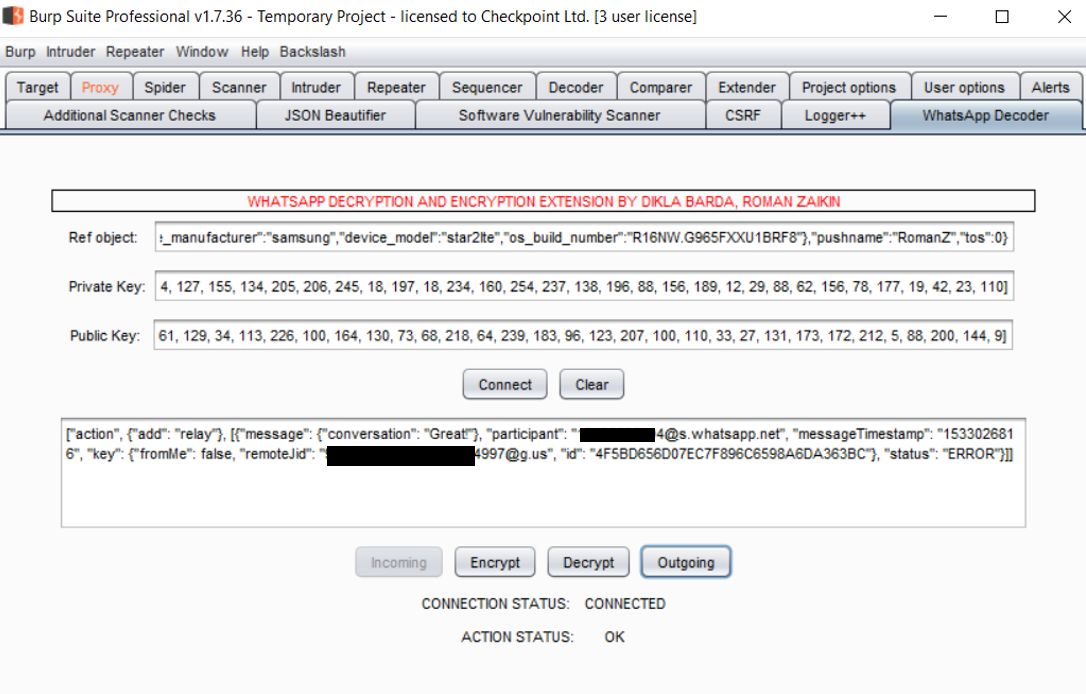 Etap rozszyfrowania wiadomości, źródło: Check Point Research.