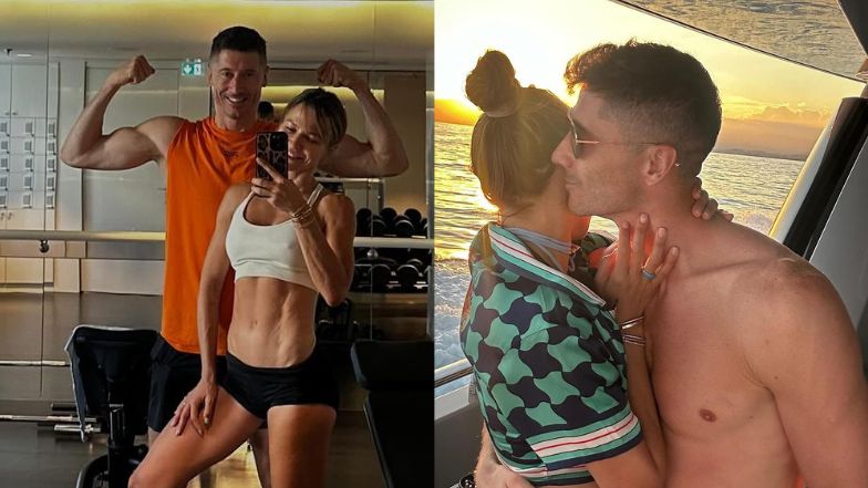 Anna i Robert Lewandowscy na urodzinach Pawła Marchewki.