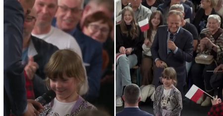 Podeszła do Tuska. "Dziadek chce z panem porozmawiać"