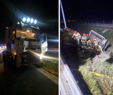 Poważny wypadek na S7. Ranny 60-letni kierowca ciężarówki
