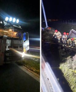 Poważny wypadek na S7. Ranny 60-letni kierowca ciężarówki