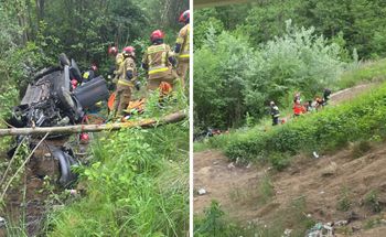 Auto spadło z wiaduktu, tragiczny finał wypadku. Nie żyją dwie osoby