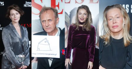 Gwiazdy na premierze "Wesela": manifestujący Andrzej Chyra, zdegustowana Kasia Warnke, Edyta Herbuś z zakrytą szyją... (ZDJĘCIA)