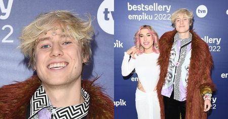 Bestsellery Empiku 2022. Andrzej Stoch Junior lansuje się w futerku na ściance. Aga Grzelak zrobi z niego "gwiazdę"? (ZDJĘCIA)