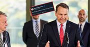 Sikorski odpowiada Muskowi. Po kilku minutach wpis zniknął
